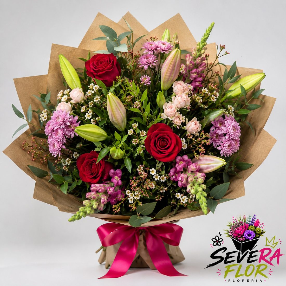 Amor Severo: Rosas rojas, lirios y astromelias. Flores para Amor y Amistad en Bogota, Severa Flor